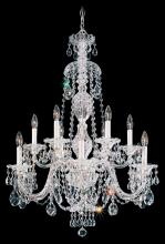  2997-40S - Sterling 12 Light 110V Chandelier in Silver with Clear Crystals From Swarovski®